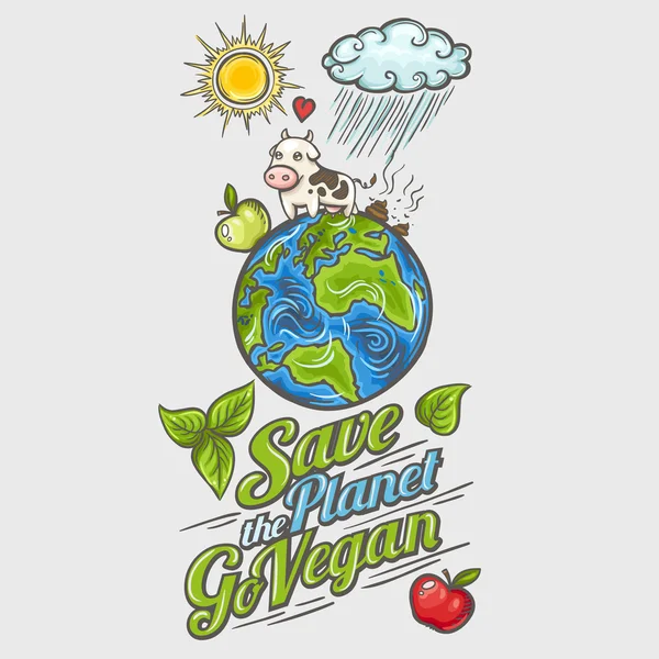 Save planet - affiche conceptuelle — Image vectorielle