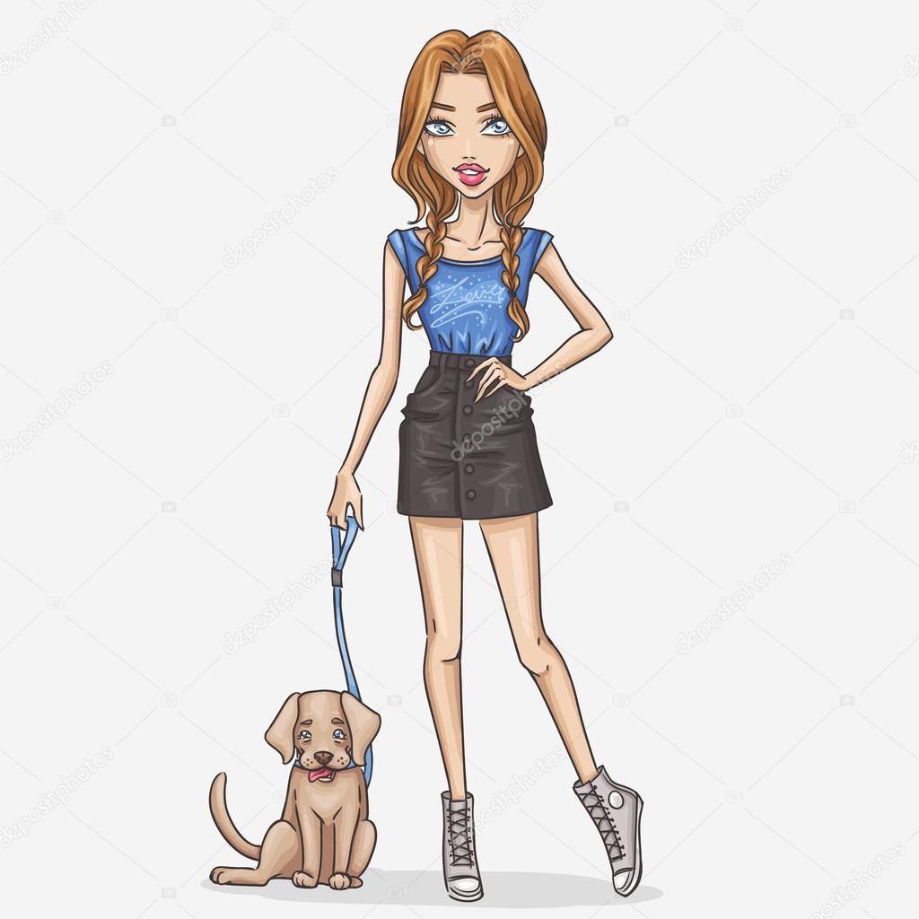 Girl with a dog