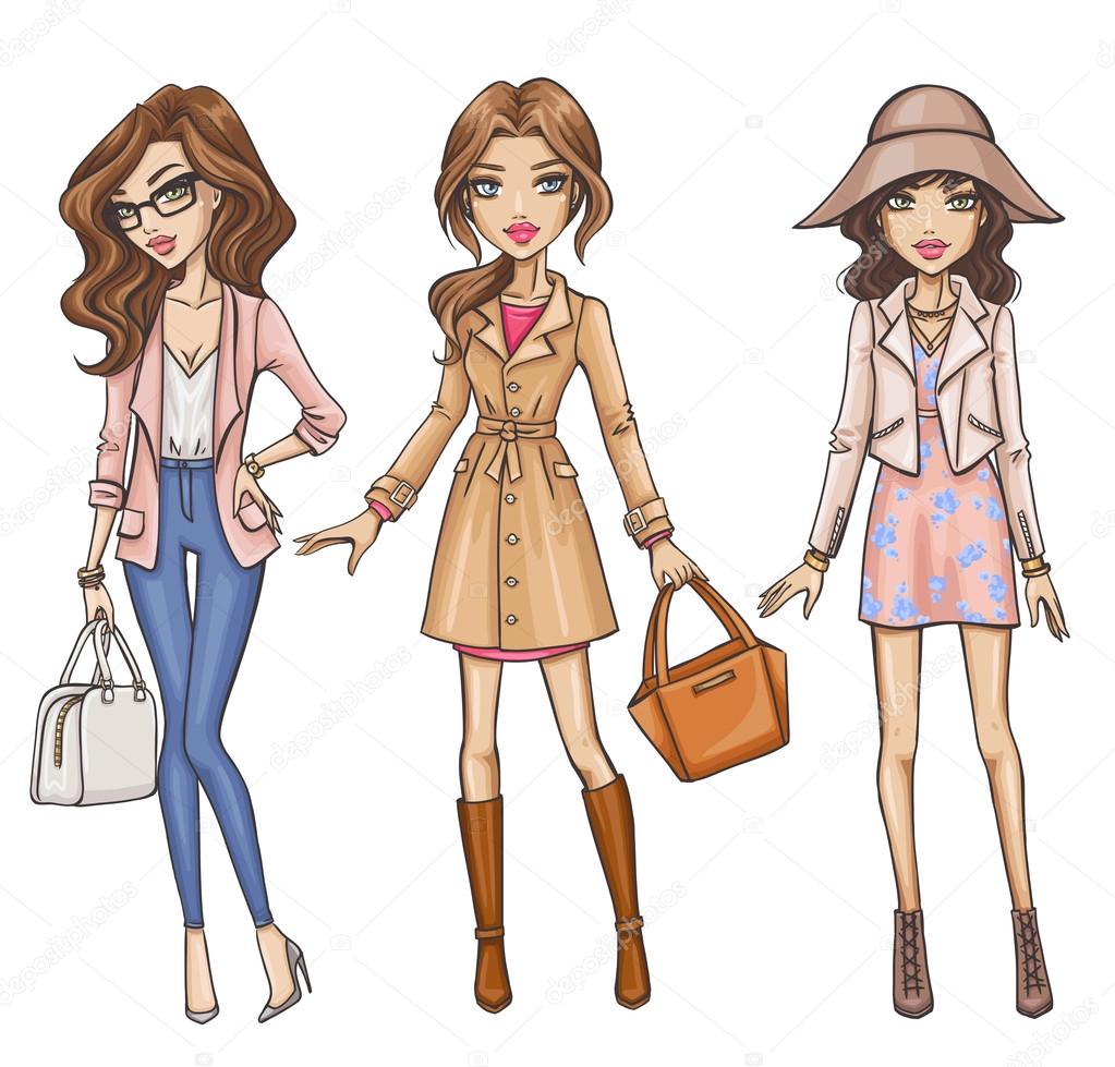 Winter woman clothes Royalty Free Vector Image