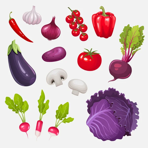 Čerstvá barevná zelenina — Stockový vektor
