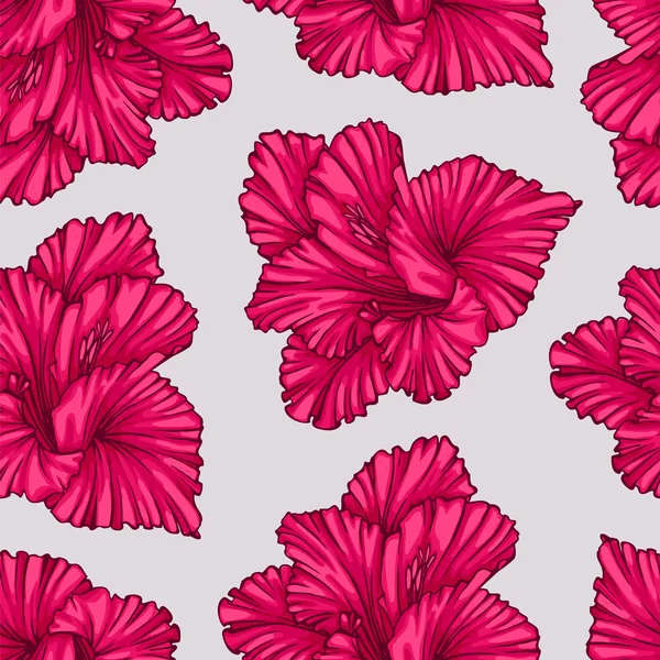 Flores rojas tropicales — Vector de stock