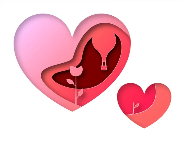 Kağıt sanatında vektör kalp