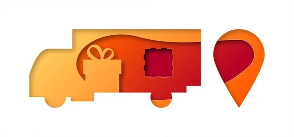 Kağıt sanatı tarzında vektör kamyonu