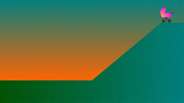 Kağıt sanatında taşıyıcı bebek arabası