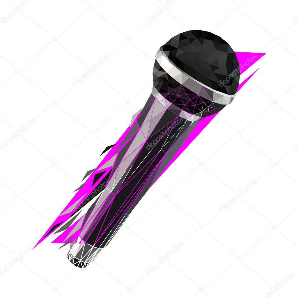 Vector microphone in low poly style