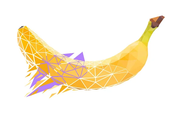 Banane vectorielle dans un style low poly — Image vectorielle