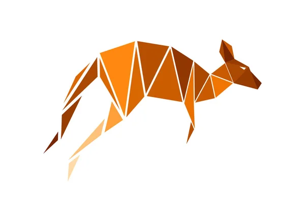 Wektor kangoroo w niskim stylu poli — Wektor stockowy