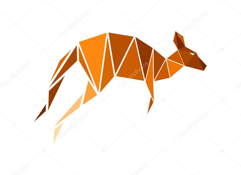 Vector kangoroo in low poly style