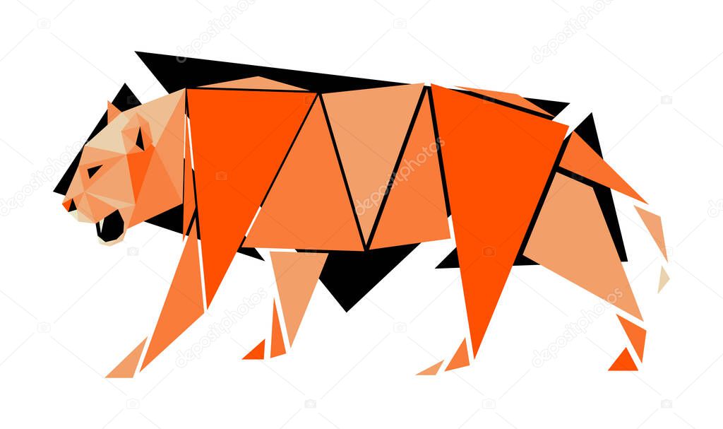 Vector tiger in low poly style