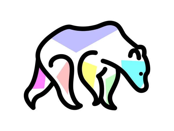 Wektor niedźwiedź w stylu wypełniania kształtów — Wektor stockowy
