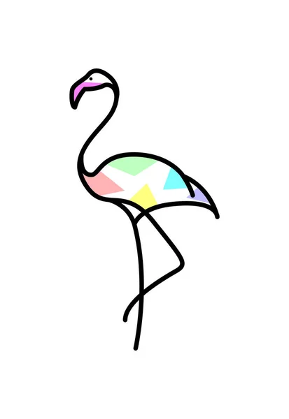 Flamingo vectorial en formas de relleno estilo — Vector de stock