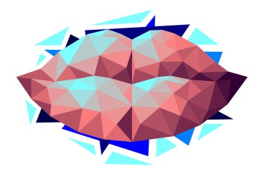 Düşük polimer biçiminde vektör dudaklar