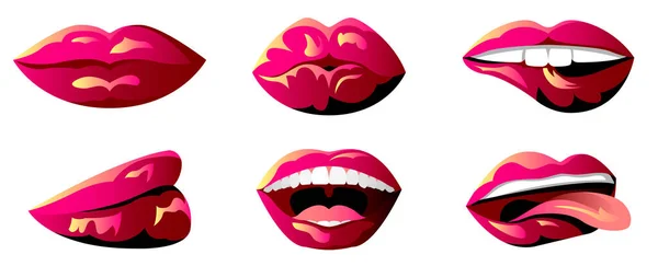 Vector lippen in grafische stijl — Stockvector