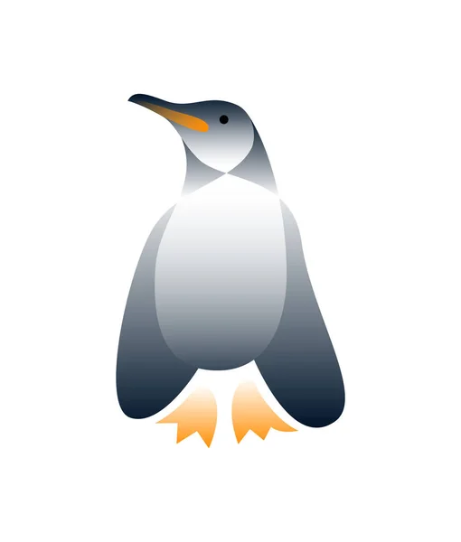 Pingüino vectorial en estilo degradado. Arte digital — Vector de stock