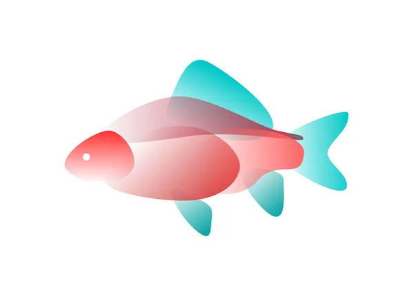 Poisson vecteur en dégradé. Art numérique — Image vectorielle