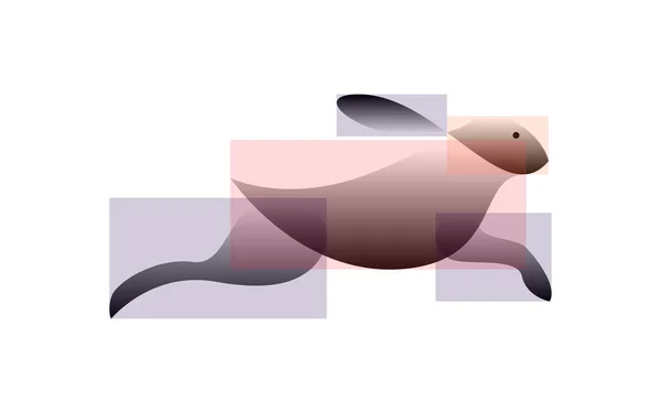 Vektorový králík ve stylu gradientu. Digitální umění — Stockový vektor