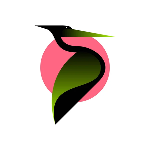 Eğim tarzında vektör balıkçıl. Dijital sanat