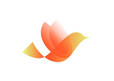 Vector kuşu eğilim tarzında. Dijital sanat