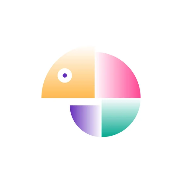 Gradyan tarzda vektör bukalemunu. Dijital sanat