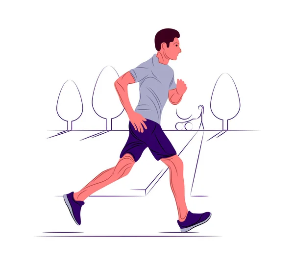 Keskin çizgilerin gölgesinde vektör adam