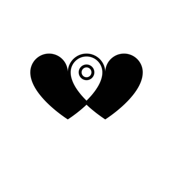 愛の地図。平型ベクトルロゴタイプ — ストックベクタ