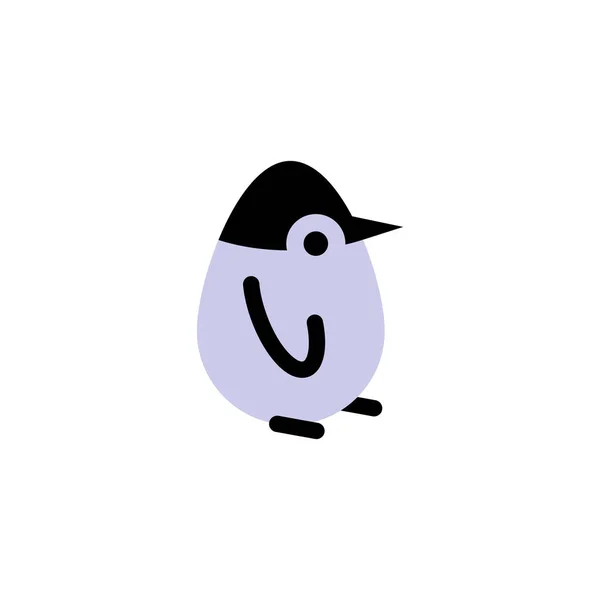 Pingüino. Logotipo vectorial en estilo línea negrita — Vector de stock