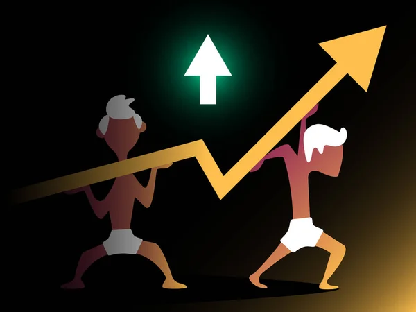 Teamwork. Vector composition in gradient style. Digital art