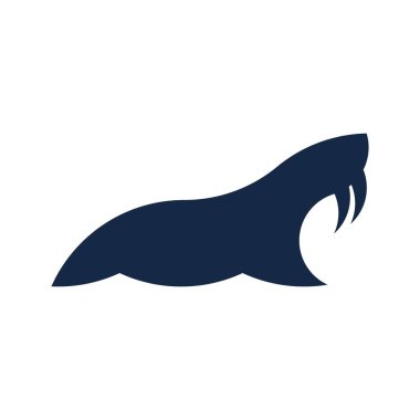 Altın oranda vektör deniz aygırı. Düzenlenebilir resimleme