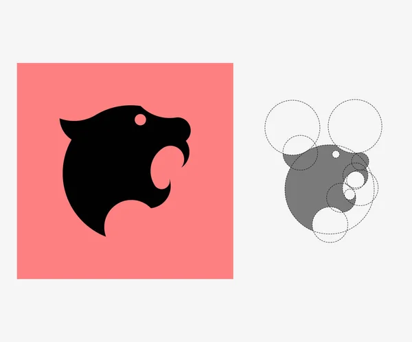 Altın oranda vektör kaplanı. Düzenlenebilir resimleme