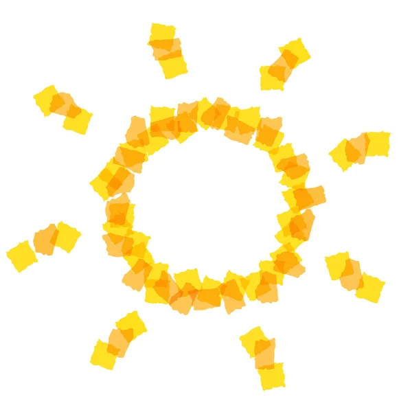 Ikona słoneczka z małych kawałków — Wektor stockowy