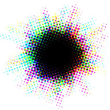 Halftone spot with overprinting effect