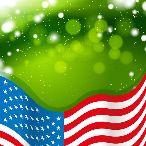 USA flag with green background — Stock Vector