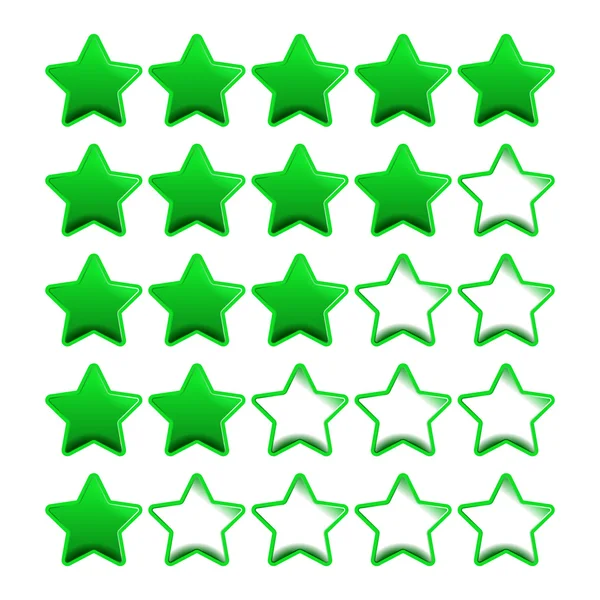 Hodnocení zelené hvězdy — Stockový vektor