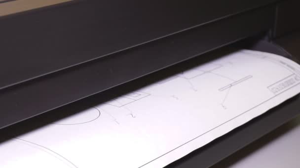 Disegni Stampa Plotter Stampante Grande Formato Stampa Disegni — Video Stock