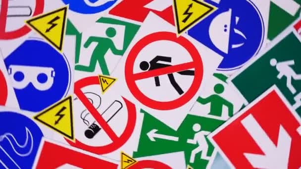 Safety Signs Symbols Health Safety Signs Symbols Workplace — Stock Video