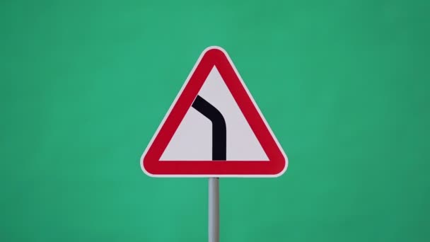Προειδοποιητικά Έννοια Οδικής Ασφάλειας Σταμάτημα Κίνησης — Αρχείο Βίντεο
