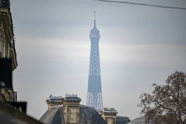 Torre Eiffel Varios Puntos Ciudad París Detalle — Foto de Stock