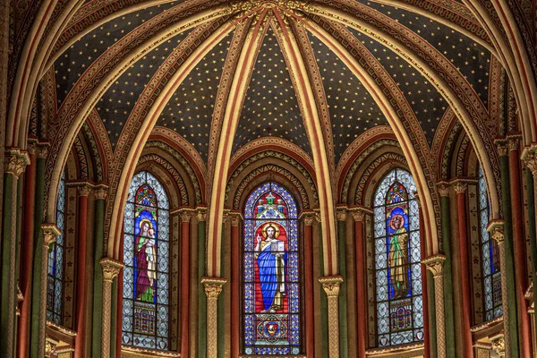 Colorate Vetrate All Interno Del Sacro Cuore Parigi — Foto Stock