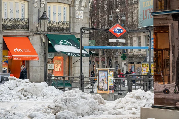 Fotografas de la nevada que cay en Madrid en enero de 2021, Puerta del sol.