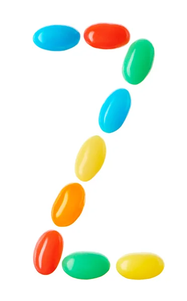 Carta Z hecha de caramelos multicolores aislados en blanco — Foto de Stock
