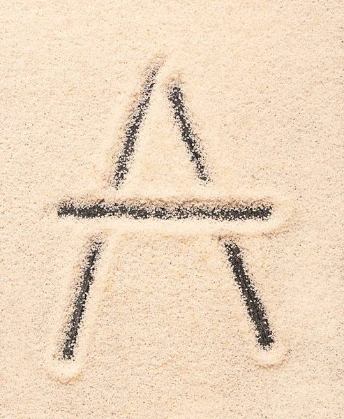 Ein auf Sand geschriebener Brief — Stockfoto