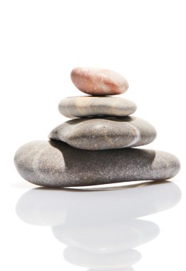 Japon zen taş Bahçe beyaz izole 
