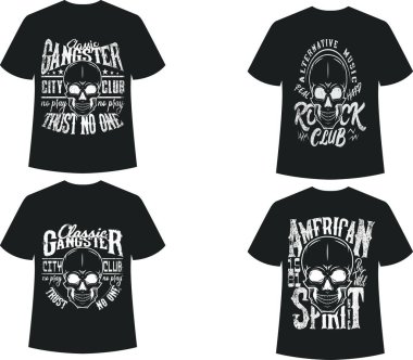 Kafatası Yazdırma Tipografisi Tişört Tasarım Vektörü