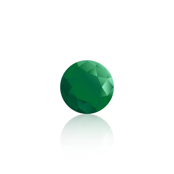 Briliantový brus, diamond řezané, perfektní kolo ilustrace smaragd — Stock fotografie