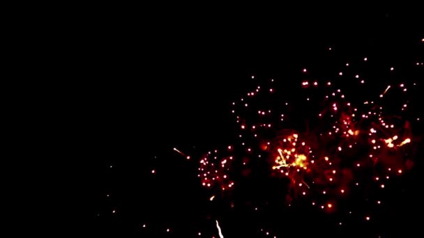 夜空中的烟花 灯火通明 — 图库视频影像