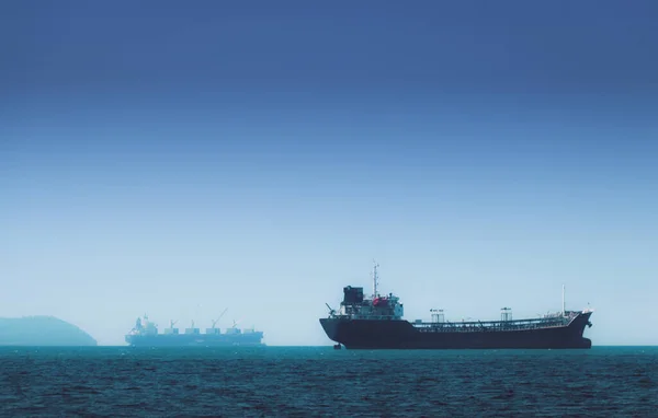 Logistics Transportation International Container Cargo Ship Ocean Sunshine Sky Freight Stock Picture