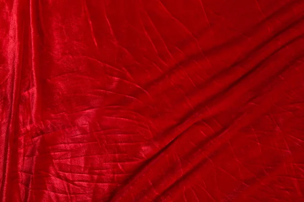 Tejido Satén Textil Rojo Color Doblado Pliegues Ondas Con Reflejos — Foto de Stock