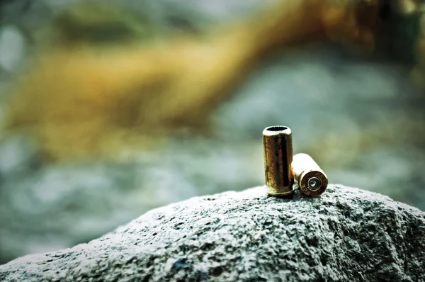 Shotgun brass metal old cartridges — Stock Photo, Image