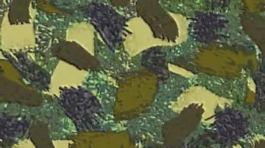 Kestane rengi ve yeşil noktaların hareketlerinin yer aldığı alışılmadık bir video.