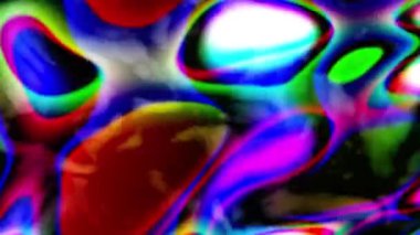 Aydınlık bir arkaplanda farklı renklerdeki parlak geometrik elementlerin soyut hareketi